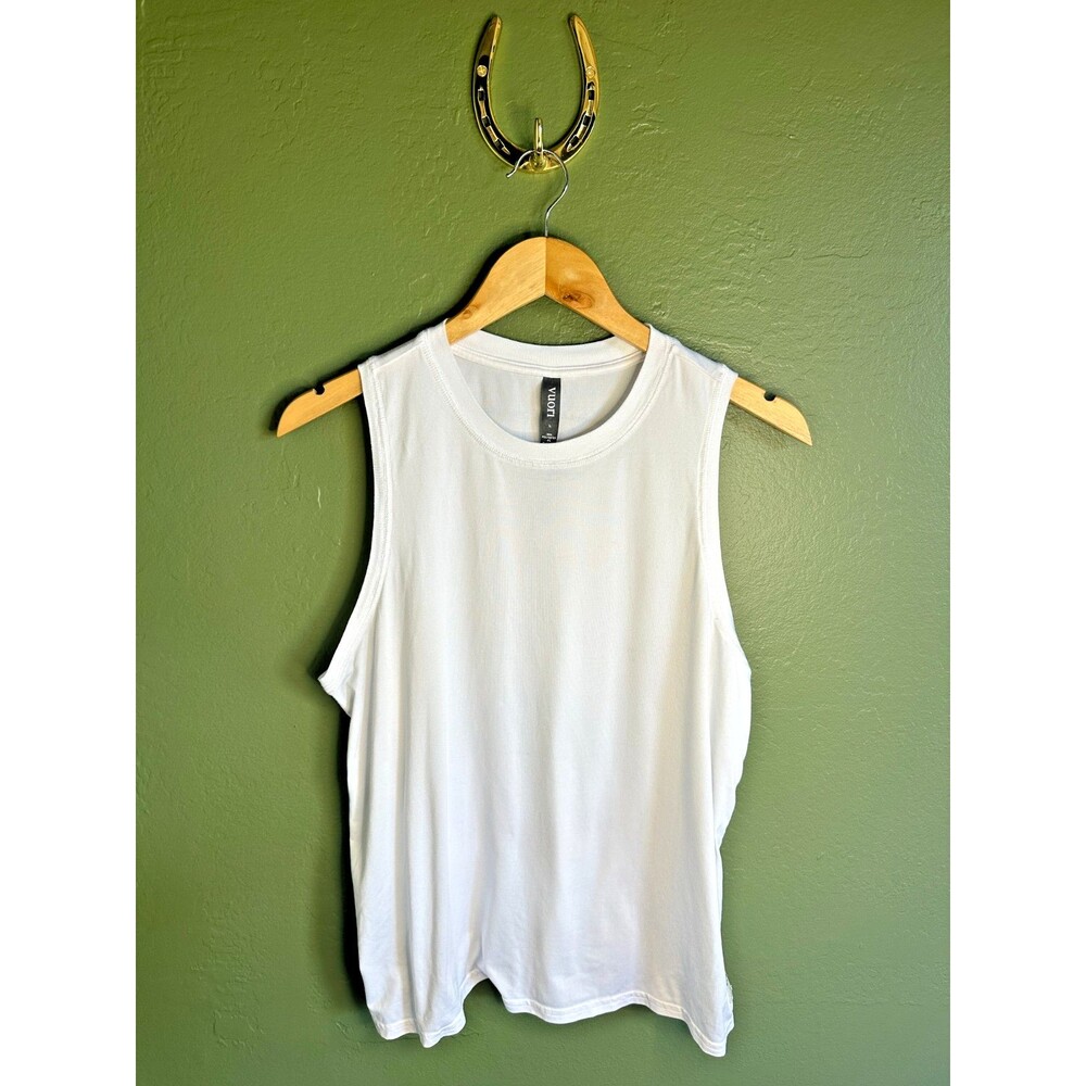 Vuori Women's White Tank Large Lightweight Athletic Yoga Running Top